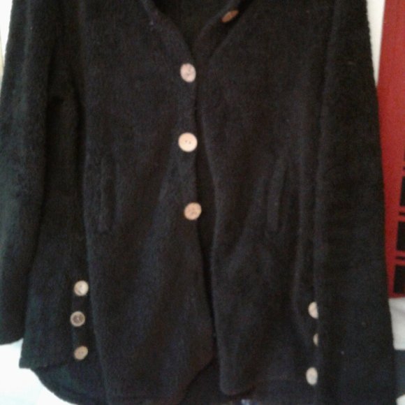 Black cat ear hooded fuzzy jacket - Picture 2 of 4